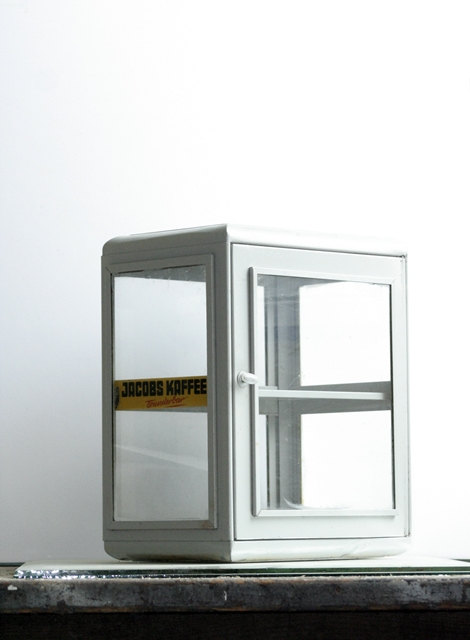 This was the first item Ms. Jeannie sold when she opened her shop!  A vintage Jacobs Kaffee metal cabinet.