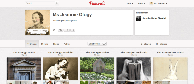 Ms. Jeannie's now on pinterest!