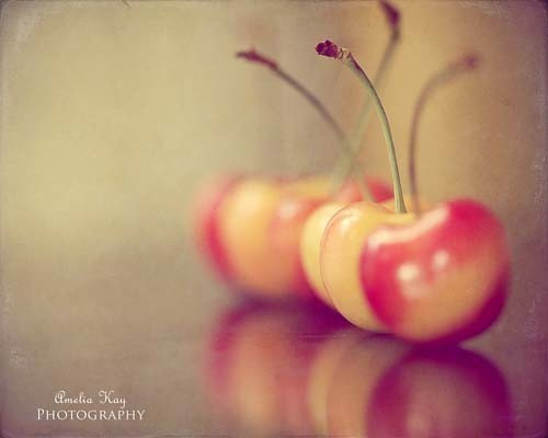 The exotic appeal of white cherries. Photograph by AmeliaKay Photography