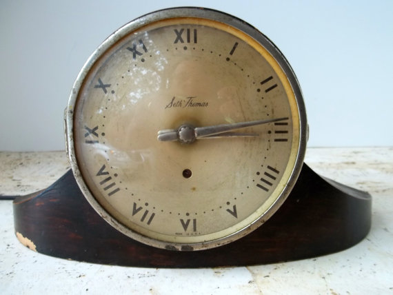 Antique Seth Thomas Wood Mantle Clock from OneReDunn, $129.99