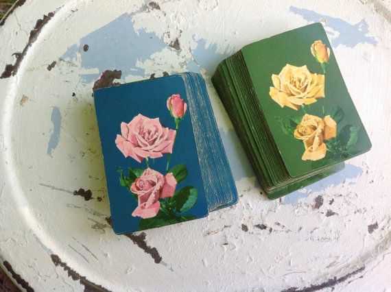 Vintage Floral playing cards from 2BlueDogsDesign