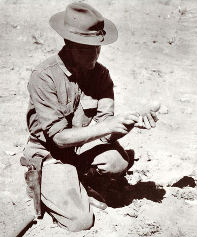 Andrews and the soon to be famous eggs found in the Gobi Desert in 1931. Photo courtesy of mongoliatravels.com