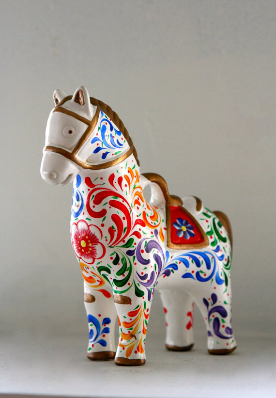 Colorful Ceramic Horse from KukuliMarket, $38