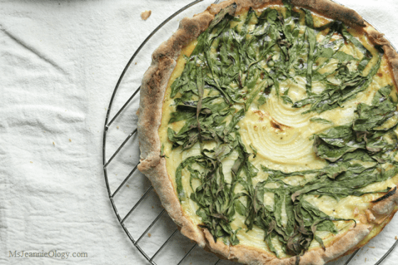 Camembert, Sweet Onion and Spinach Tart