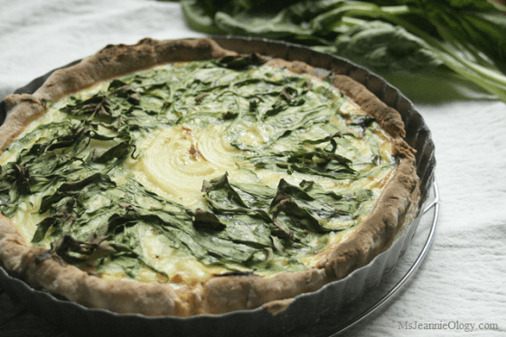 Camembert, Sweet Onion and Spinach Tart