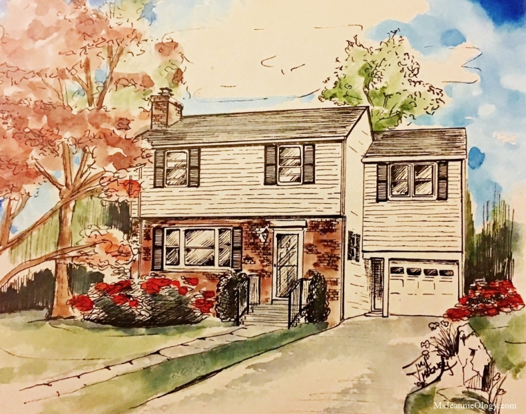 An artistic rendering of Michael and Renee's vintage house!