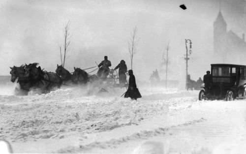 Chicago snowplows, 1908